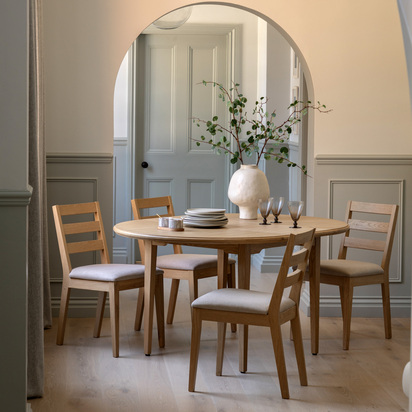 Elmby Round Ext Dining Tble 1100/1550x1100x750mm