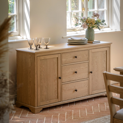 Elmby 2 Door 3 Drawer Sideboard 1400x400x800mm  - Large