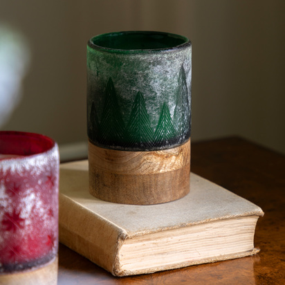 Studio Forest Glass Candle Jar Green 85x85x130mm