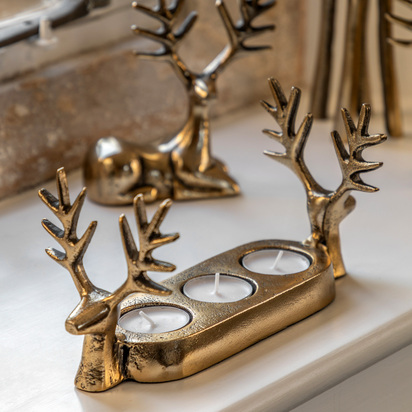 Studio Stag Gold Trio Tealight Holder 250x95x120mm