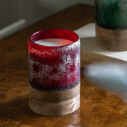 Studio Starry Glass Candle Jar Red 85x85x130mm