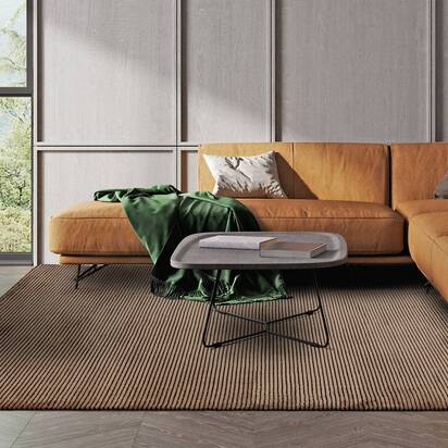 Richmond 3 200x290cm Plain Stripe Terracotta
