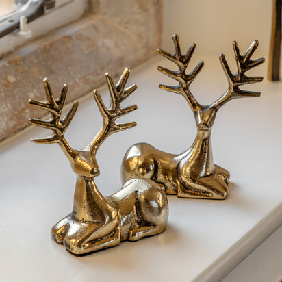 Studio Stag Antique Gold Set of 2 Decorations