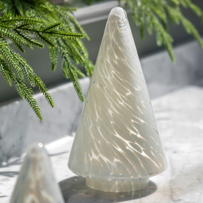 Studio White Confetti Glass Tree Decoration 150x150x250mm  - Large