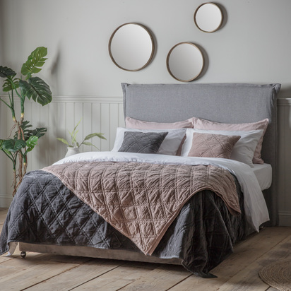 Hartworth Cotton Velvet Bedsp Charcoal 2400x2600mm