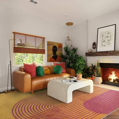 Chatsworth 3 200x290cm Orange Retro Rug MU13