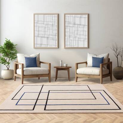 Pembroke 3 Rug 120x170cm RF19 Outline Blue