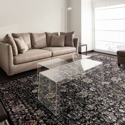 Willow 4 160x240cm Black Vintage Floral