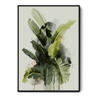 Abstract Banana Leaf - Large / Black