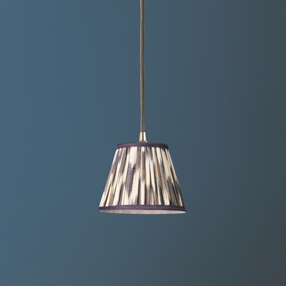 18cm straight empire pendant silk ikat shade in black and cream Atlas