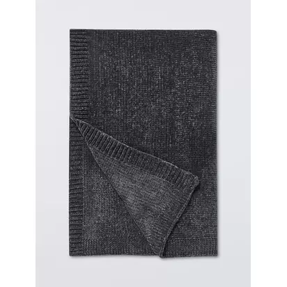 John Lewis Chunky Chenille Throw Grey Graphite | 190 x 140cm
