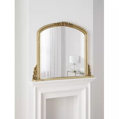 John Lewis Vintage French Overmantel Wall Mirror, 95 x 115cm, Antique Gold Antique Gold | H95 x W115 x D2.5cm
