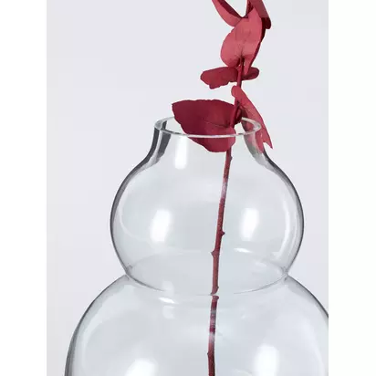 John Lewis Gourd Glass Vase, H17cm, Clear Clear | H17 x W12.70 x D12.70cm