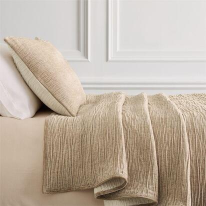 Chenille Reflections Bedspread, Double/King, Camel