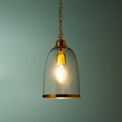 smaller Percy pendant light in clear glass