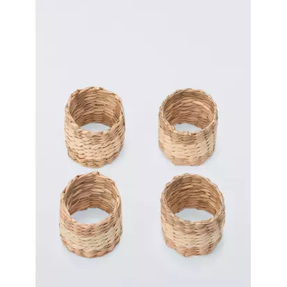 John Lewis Seagrass Napkin Rings, Set of 4, Natural Natural | 4x5x5cm