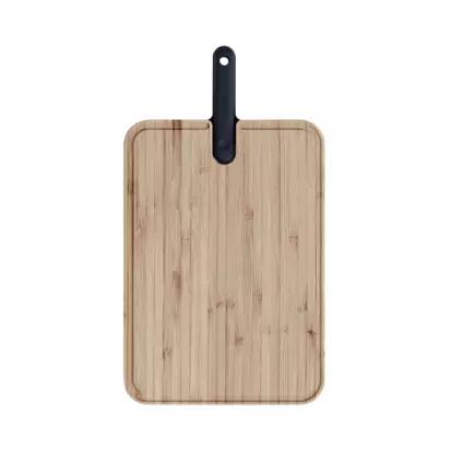 Trebonn Artù Bamboo Chopping Board & Chef's Knife, 18cm, Black Black | H24 x W2.20 x D43cm