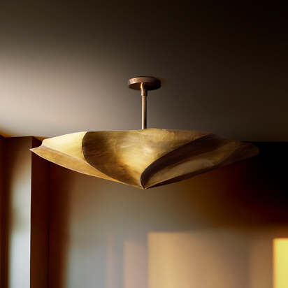 Aspen pendant in antiqued brass