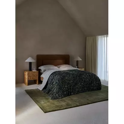John Lewis Giardino Linen Blend Quilt, Green Green | 220x220cm