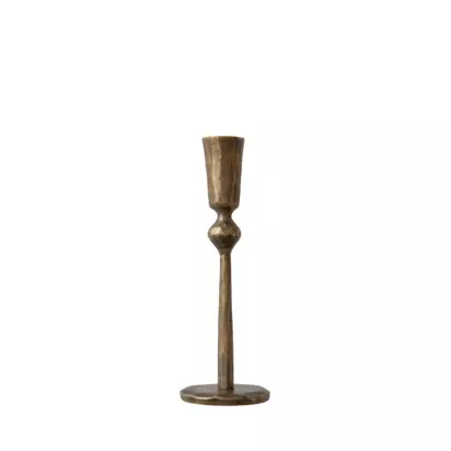 The Small Home Brass Dinner Candle Holder, Brass Brass | H19 x W6.70 x D6.70cm