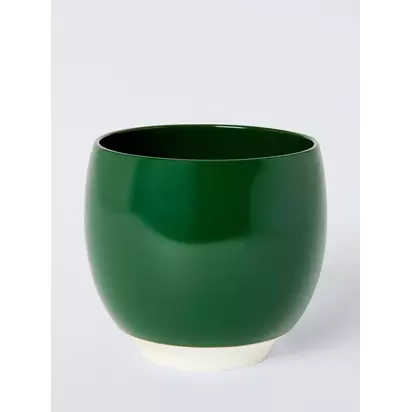 John Lewis X Deliciously Ella Stoneware Indoor Planter, 21cm, Green Green | 18 x 21 x 21 cm