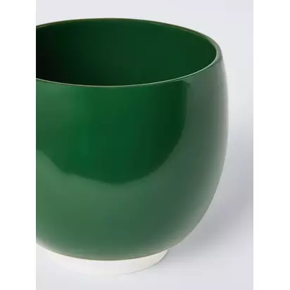 John Lewis X Deliciously Ella Stoneware Indoor Planter, 21cm, Green Green | 18 x 21 x 21 cm