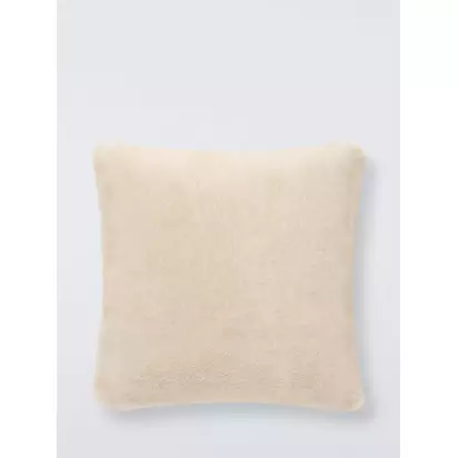John Lewis Luxury Faux Fur Plain Cushion Gold | 45 x 45cm