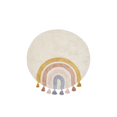 Tadea Round Rug cotton multicolor rainbow Ã˜ 100 cm