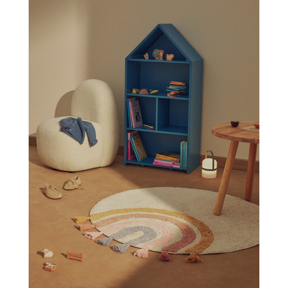 Tadea Round Rug cotton multicolor rainbow Ã˜ 100 cm