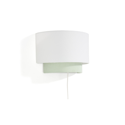 Bianella cotton and turquoise corduroy wall light Ã˜ 40cm