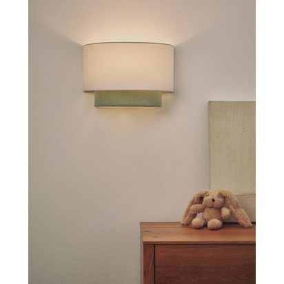 Bianella cotton and turquoise corduroy wall light Ã˜ 40cm