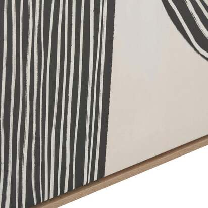 Black & Cream Abstract Lines Framed Canvas