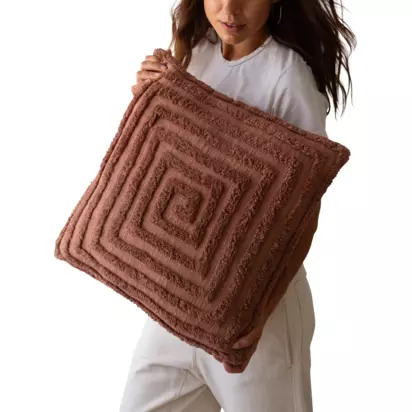 The Small Home Tufted Spiral Cushion, Mocha Mocha | H15 x W50 x D50cm