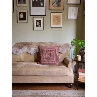 The Small Home Tufted Spiral Cushion, Mocha Mocha | H15 x W50 x D50cm