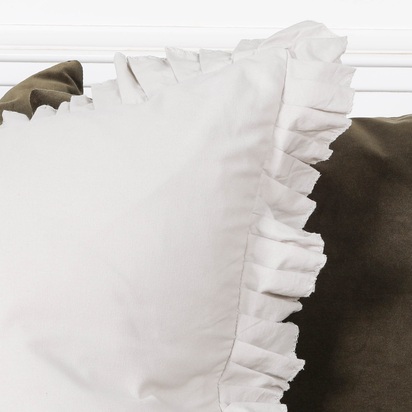 Silver Birch Grey Frill 55cm Cushion Cover