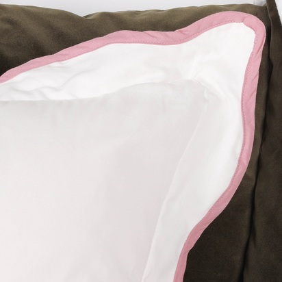Wild Rose Pink Edge Natural Cushion Cover 45cm
