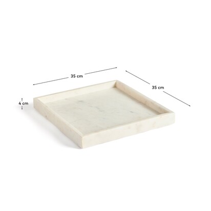 Serela tray in white marble 35 x 35 cm