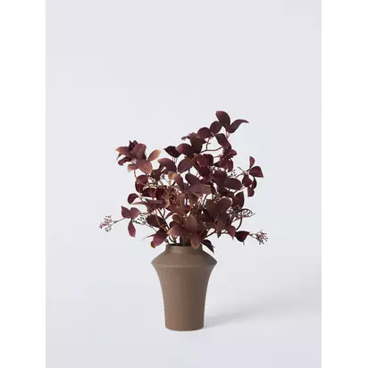 John Lewis Artificial Autumn Eucalyptus Plant in Ceramic Vase, H56cm, Brown Multi | H56 x W35.50 x D40.50cm