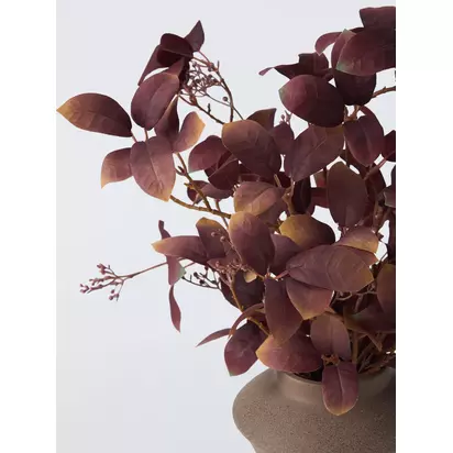 John Lewis Artificial Autumn Eucalyptus Plant in Ceramic Vase, H56cm, Brown Multi | H56 x W35.50 x D40.50cm