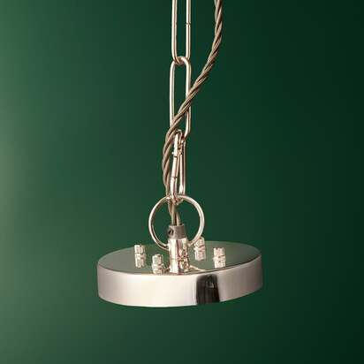 Loki two tiered chandelier in nickel with glass rods