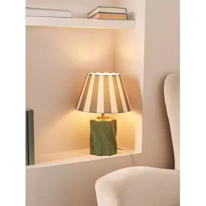 John Lewis Twist Ceramic Table Lamp Green | H34.5 x Dia.24cm