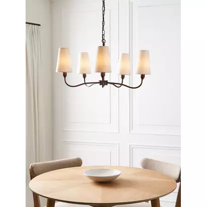 John Lewis Fairford 5 Arm Pendant Ceiling Light, Oil Rubbed Bronze Oil Rubbed Bronze | H140 x W65 x D65cm