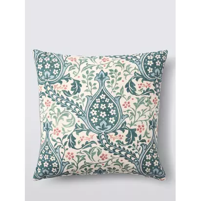 Morris & Co. Persian Tulip Cushion, Teal Teal | 43 x 43cm