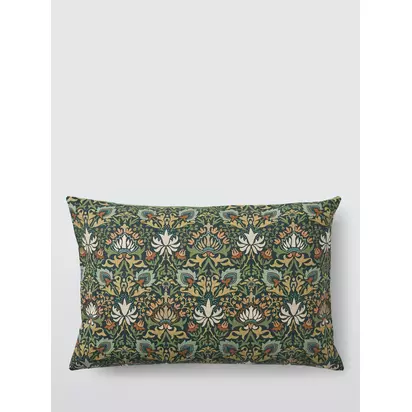 Morris & Co. Meda Iris Cushion, Forest Green Forest Green | 40 x 60cm