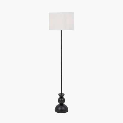 Vala Graphite Metal Textured Effect Ball Floor Lamp