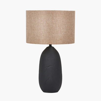 Erika Black Vintage Textured Ceramic Table Lamp