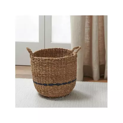 Neptune Redford Small Round Woven Seagrass Basket, Natural Natural | W35 x D35cm