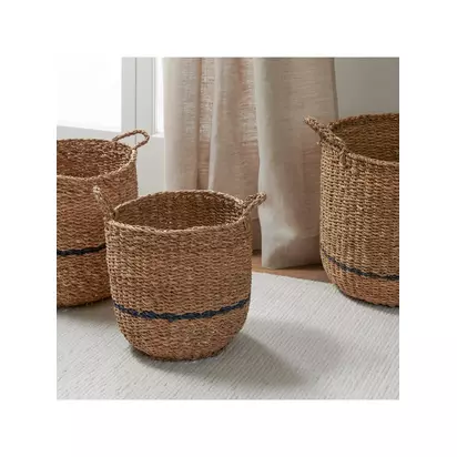 Neptune Redford Small Round Woven Seagrass Basket, Natural Natural | W35 x D35cm
