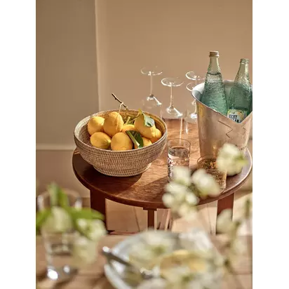 Neptune Ashcroft Rattan Fruit Bowl, 30cm, Natural/White Washed Natural/White Washed | H12.50 x W30 x D30cm