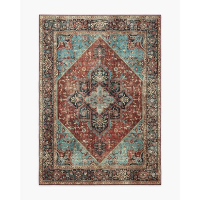 Santiago Crimson & Light Blue Rug - 150 x 215 cm - All-In-One Rug